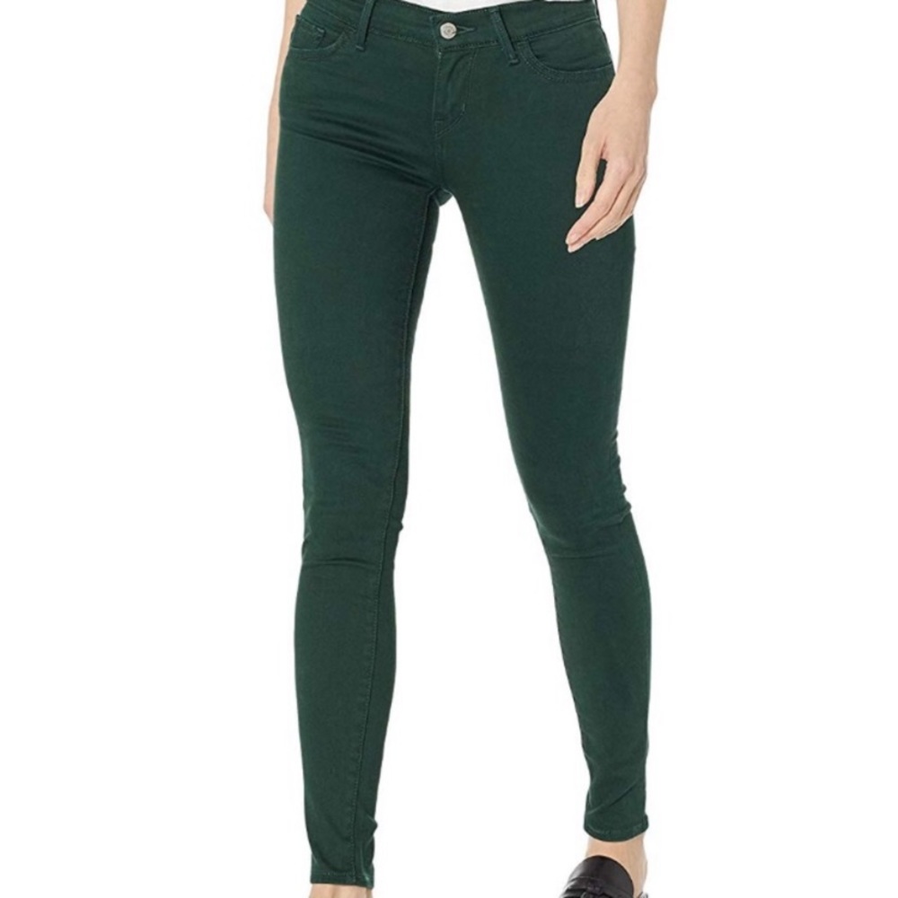 Levi's 710 Super Skinny Forest Green Cotton Blend Stretch Denim Jeans Size 28